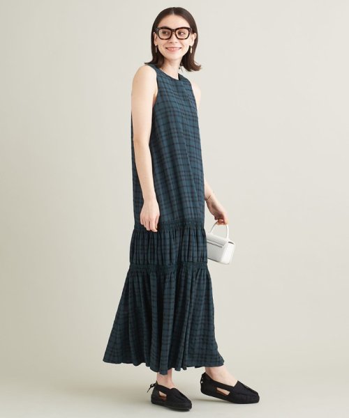 22春夏新色 Byチェックノースリーブマキシワンピース ウォッシャブル ワンピース Www Comisariatolosandes Com