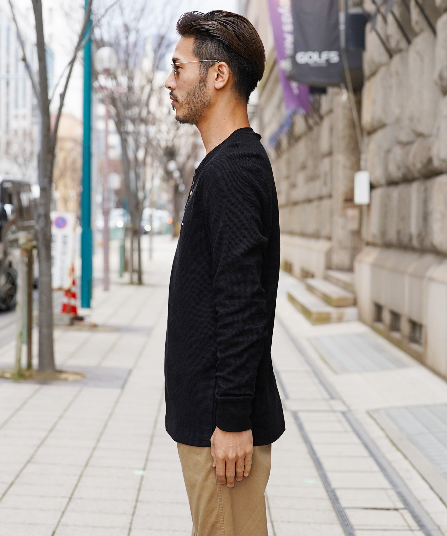 TOMMY HILFIGER(トミーヒルフィガー) ヘンリーネックサーマルロンT