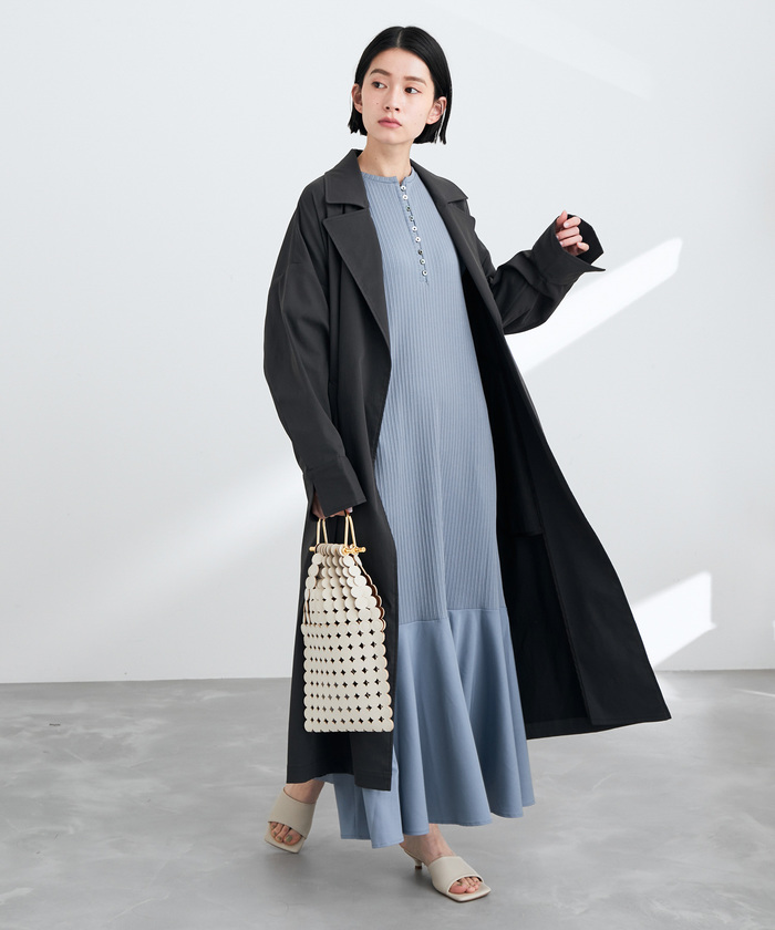 送料込 ADAM ET ROPE' マーメイドコンビワンピース F アダムエロペ 一部直営店舗・WEB限定】マーメイドコンビワンピース(504527838