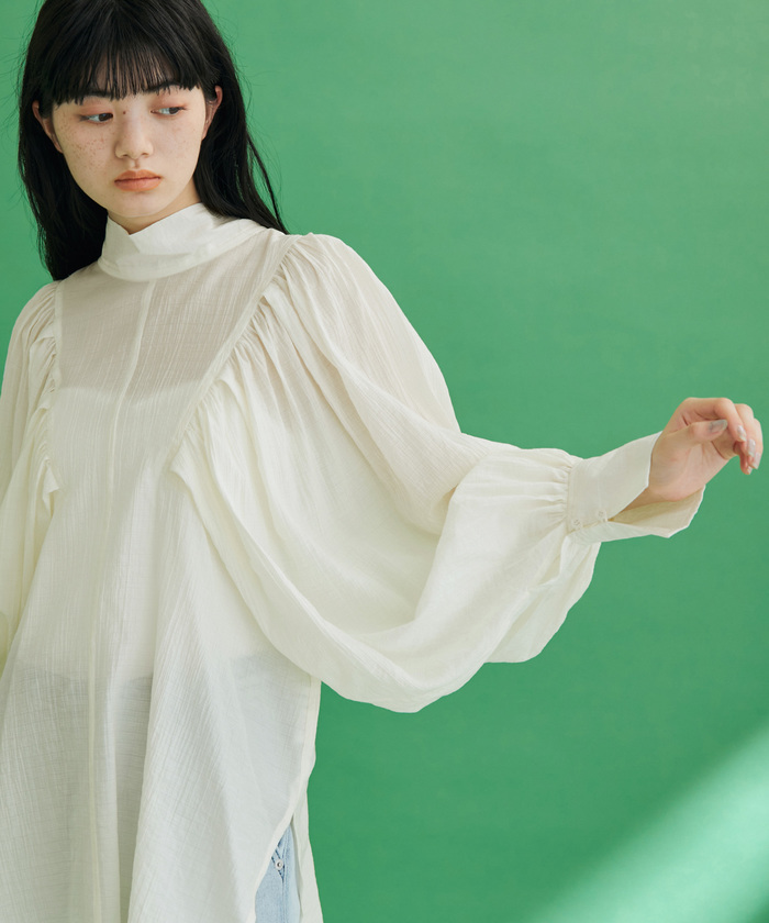 アダムエロペ☆WEB限定 2WAYボリュームスリー ブブラウス 一部直営店舗・WEB限定】2WAYボリュームスリーブブラウス