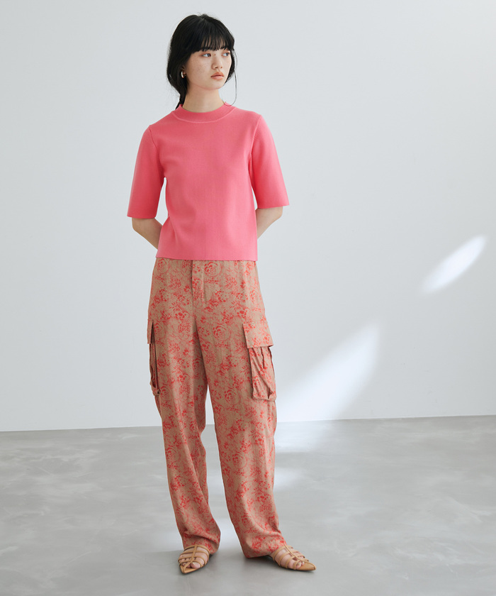 ELLIE⭐︎ハーフスリーブカラーニット【bluegrey】 USAGI ONLINE限定カラー】ハーフスリーブダブルカラーニット
