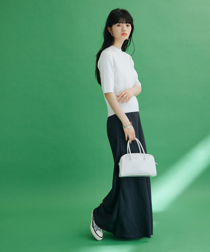 ELLIE⭐︎ハーフスリーブカラーニット【bluegrey】 USAGI ONLINE限定カラー】ハーフスリーブダブルカラーニット