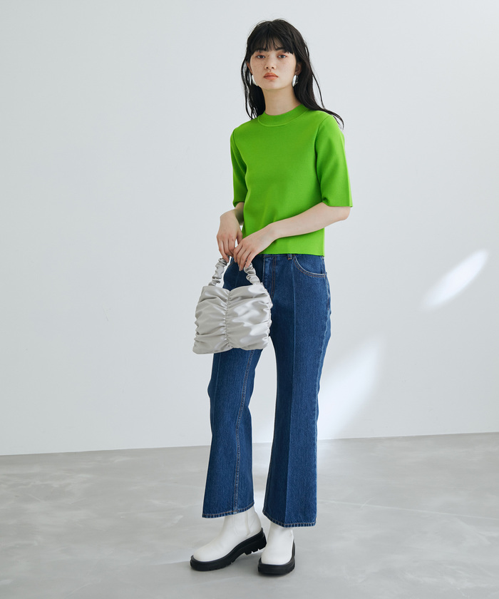 ハーフスリーブカラーニット【GREEN】 – ELLIE