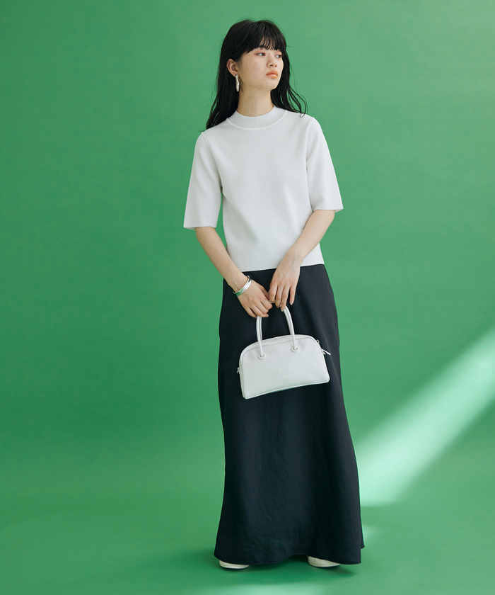 【Ellie】ハーフスリーブカラーニット GREEN ハーフスリーブカラーニット【GREEN】 – ELLIE