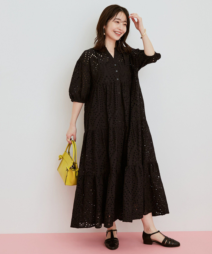 セール 30%OFF】エンブロイダリーレースティアードワンピース セール 30%OFF】エンブロイダリーレースティアードワンピース