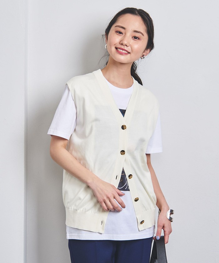 見逃し厳禁！おトクな 定価27500円 UNITED ARROWS 上質コットン素材 ニットベスト トップス