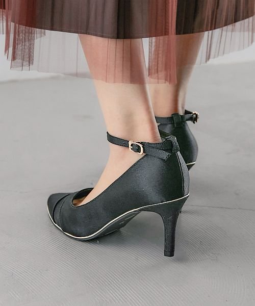 結婚式 パンプス パーティーシューズ 靴 美脚 シアー 疲れにくい 小さいサイズ 大きいサイズ シンプル アンクルストラップ ベージュ ブラック  二次会 パーテ(504533856) | ニアナ(niana) - d fashion