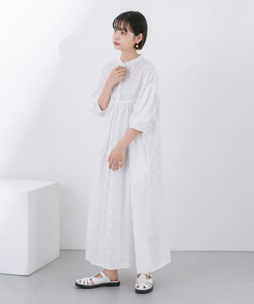 クーポン】【セール 40%OFF】刺繍ギャザーボリュームワンピース