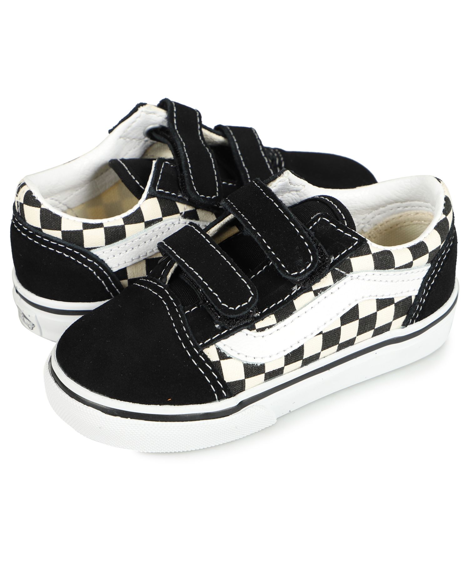 VANS ブラック/ホワイト スニーカー 怪しく ベルクロ付き VANS ブラック/ホワイト スニーカー 怪しく ベルクロ付き