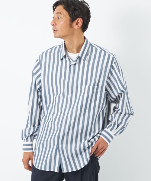 C/LYC ストライプ柄 ジャストルーズ シャツ