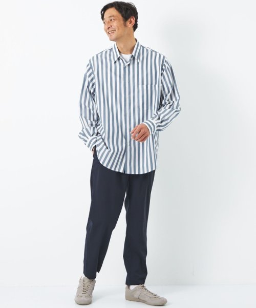 C/LYC ストライプ柄 ジャストルーズ シャツ