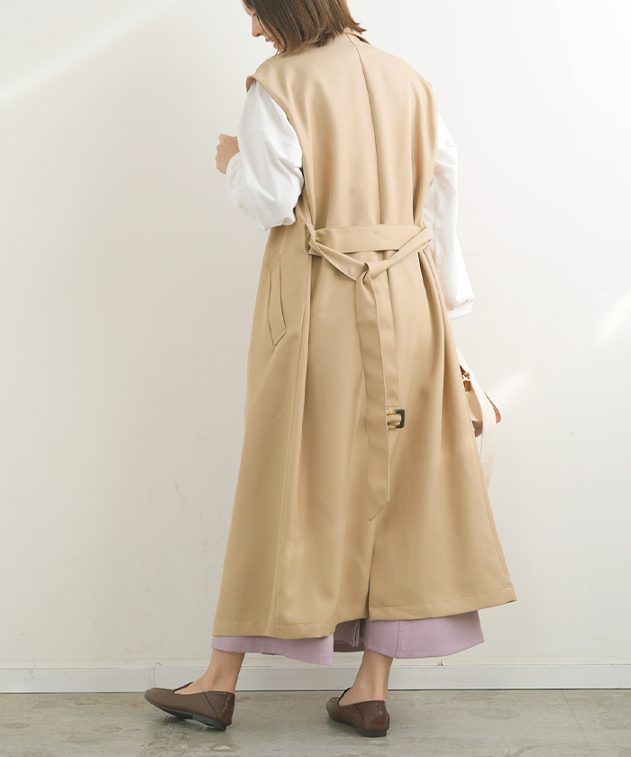 クーポン】ロングジレ ジレ トレンチ ロングテーラーベスト 羽織