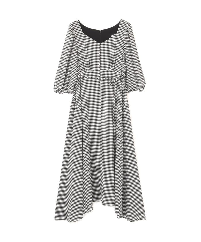 ジルスチュアート　ギンガムチェック ロングワンピース　グリーン セール 50%OFF】ギンガムチェックワンピース(504523667) | ジル