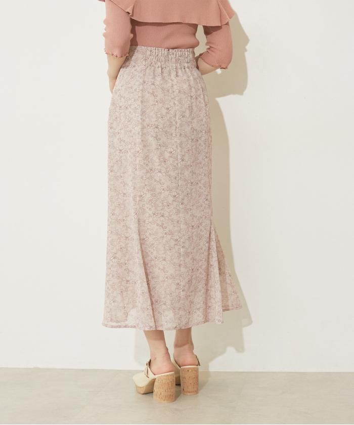新品タグ付きJILL STUART シャーリングヘムシフォンスカート セール】シャーリングフラワープリントスカート(504534183