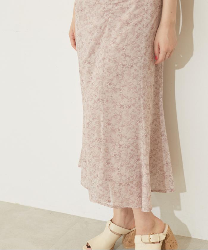 新品タグ付きJILL STUART シャーリングヘムシフォンスカート セール】◇バイカラーステッチタックスカート（スカート）｜JILL