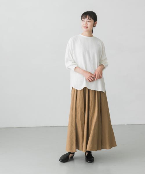 新品タグ付き かぐれ シャツ ブラウス リネンクルーネックプルオーバー
