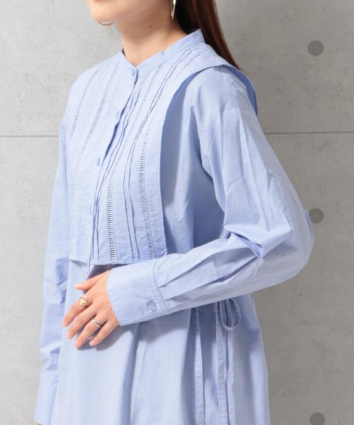 レイヤードロングシャツ