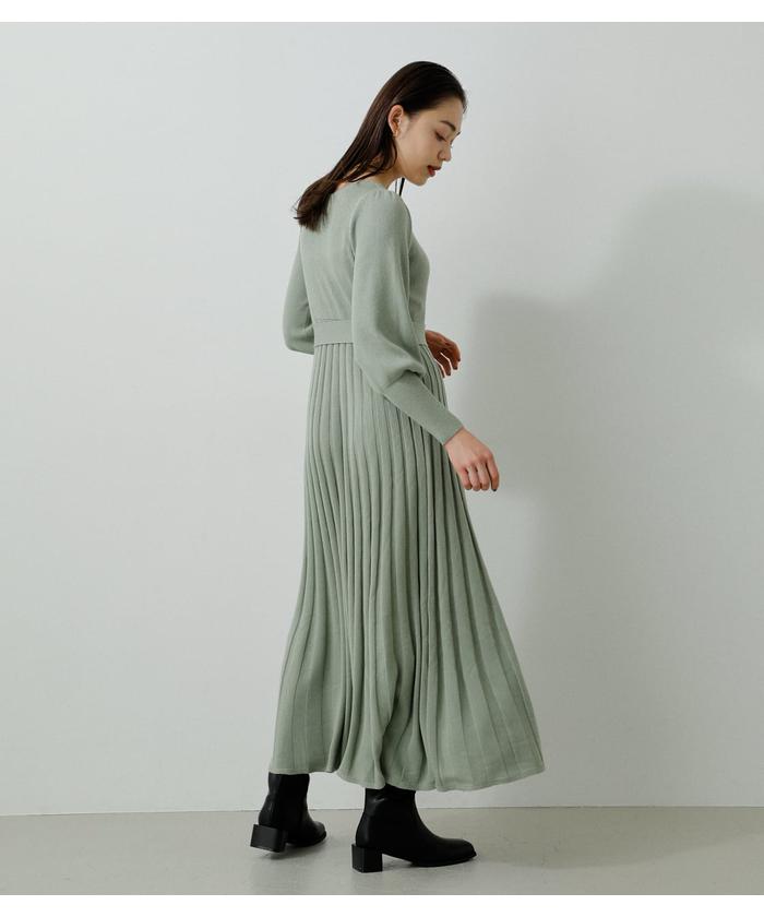 セール 50%OFF】PLEATS KNIT ONEPIECE(504544768) | アズール