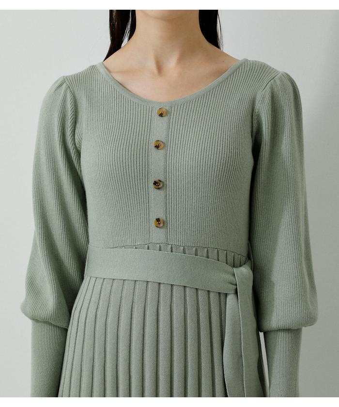 ワンピース mavimoon knit set one piece セール 50%OFF】PLEATS KNIT ONEPIECE(504544768) | アズール