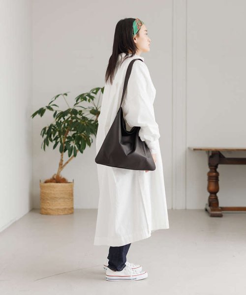 【WEB限定】【Ampersand】ウォッシャブル レザーフラットトートバッグM