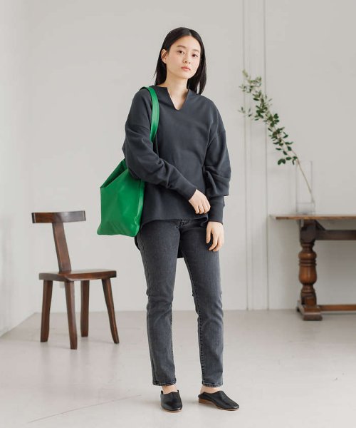 【WEB限定】【Ampersand】ウォッシャブル レザーフラットトートバッグM