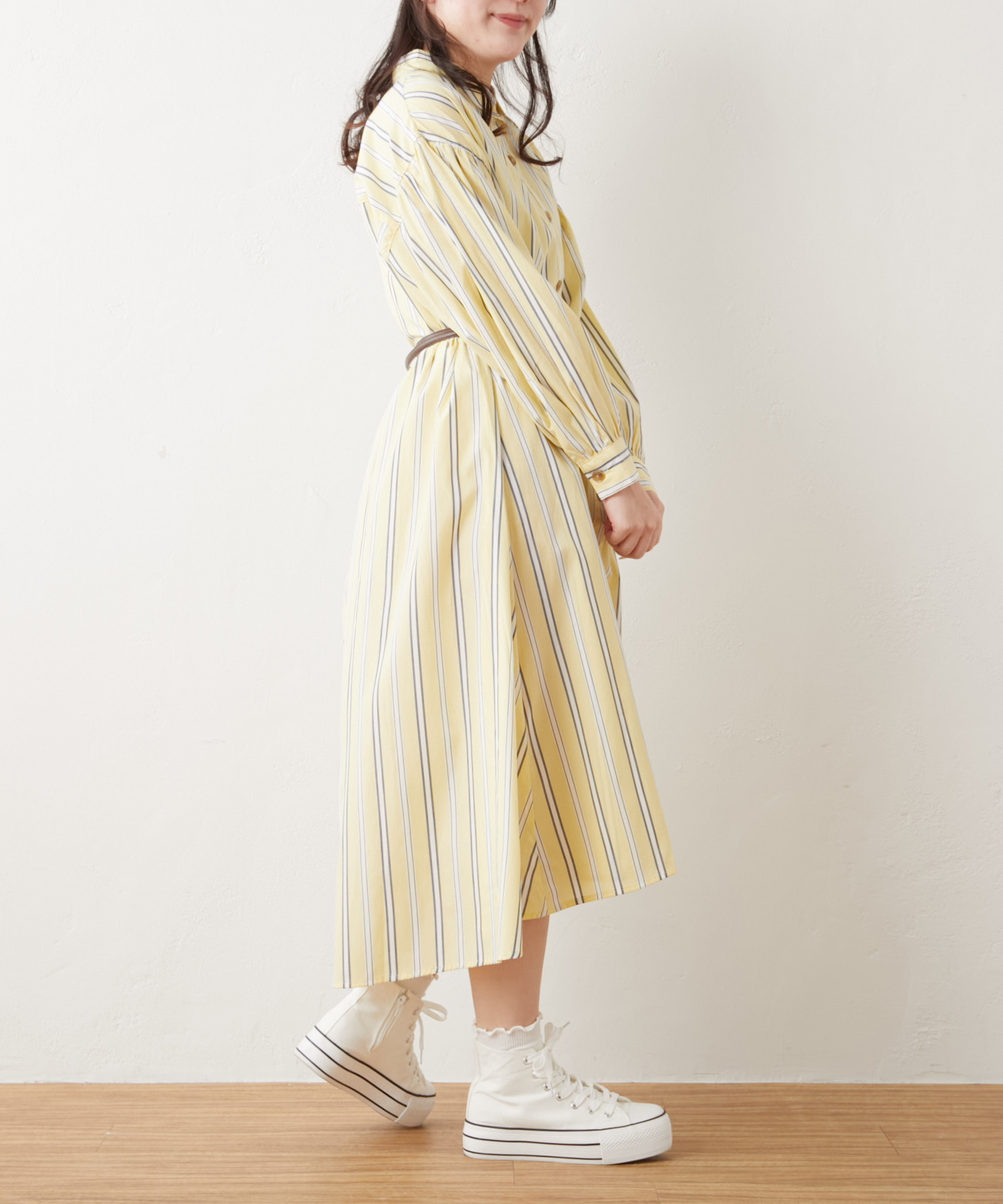 OLIVE des OLIVE ストライプノースリーブワンピース F オリーブデオリーブ OLIVE des ストライプ柄 ノースリーブ
