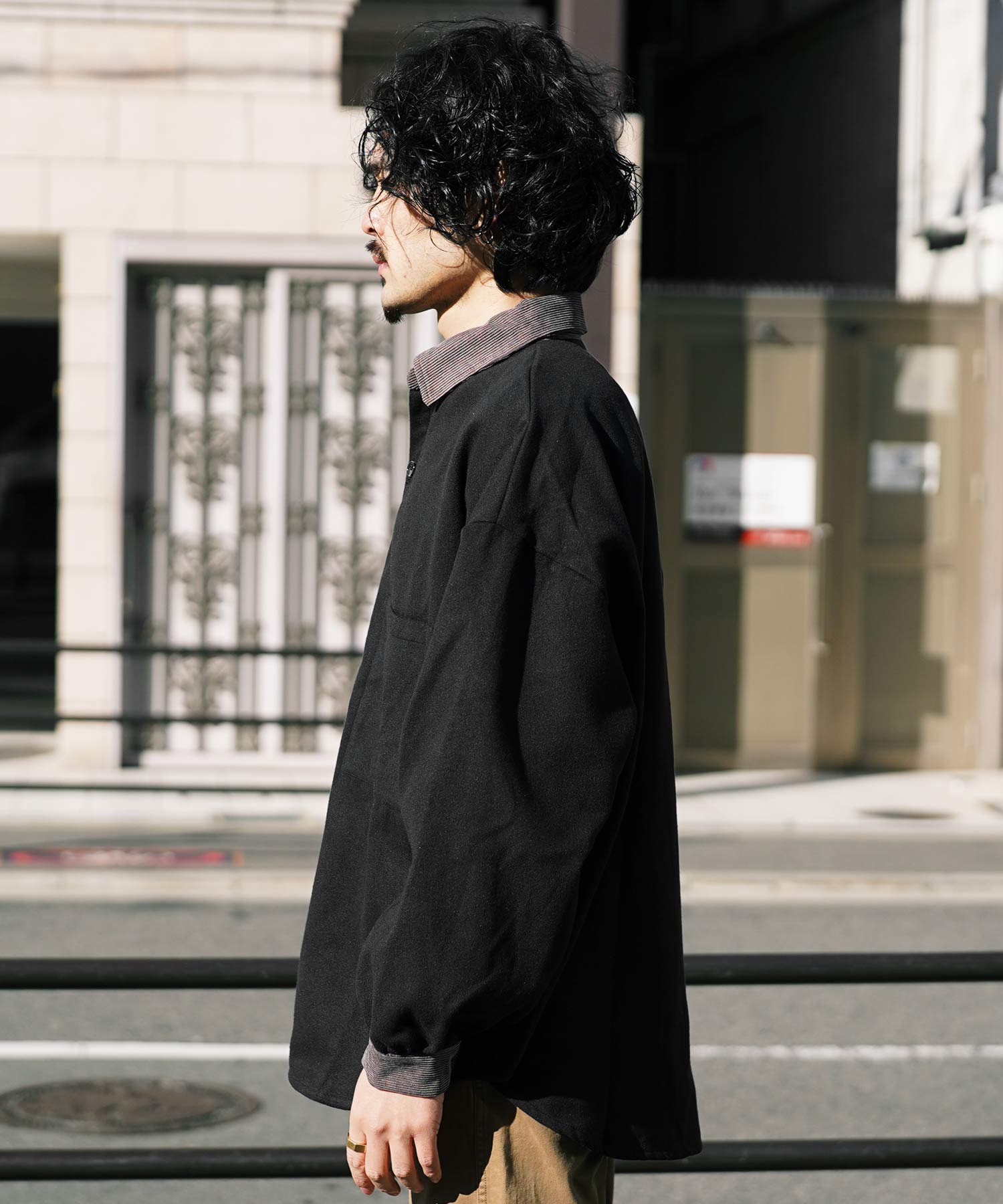 ビッグシルエット 袖ギャザーチェックシャツ cutacut.com