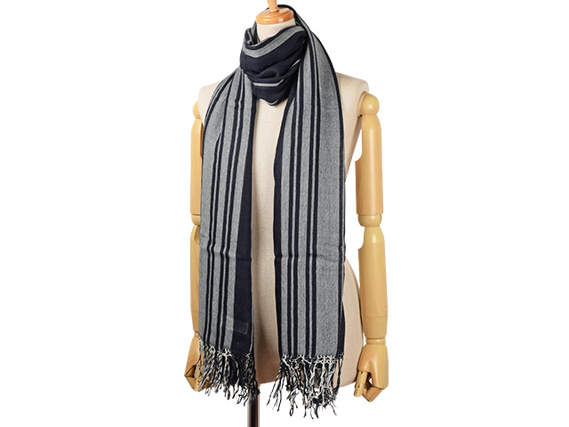 セール】LOEWE ロエベ LOGO FRINGED STRIPED SCARF(504551842 ...