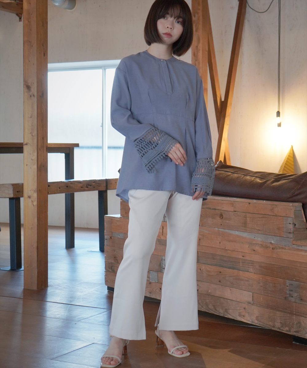 adwens フレアパンツ Lサイズ ☆新色登場S.M.L.LL4サイズ展開☆】美脚リブフレアーパンツ[品番
