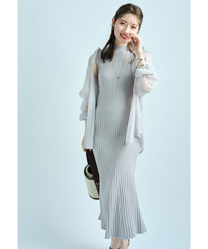シアーシャツSETニットワンピース