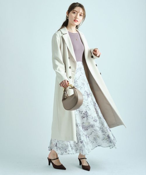 【美人百花4月号掲載】ドローイングフラワープリントドッキングワンピース