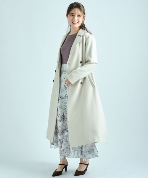 【美人百花4月号掲載】ドローイングフラワープリントドッキングワンピース