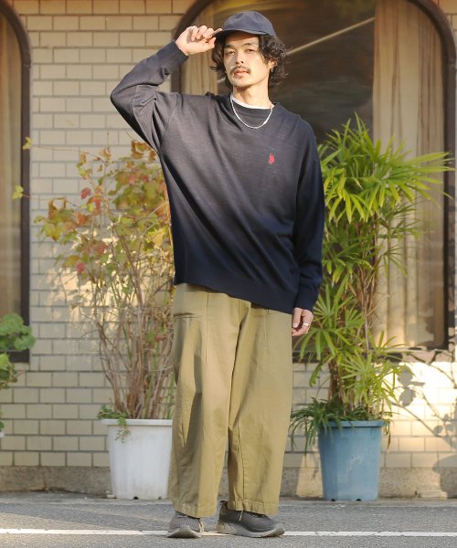 Us Polo Assn ユーエスポロアッスン ブランド別注 オーバーサイズ長袖ニットソー スプリング ニット セーター メンズ クルーネック 薄手 ト ジギーズショップ Jiggys Shop D Fashion
