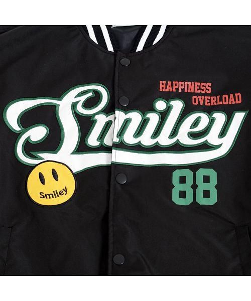 SMILEY FACE スマイリーロゴ刺繍スタジャン メンズ 大きいサイズ ビッグシルエット オーバーサイズ スタジアムジャケット スタジアムジャンパー ニコち