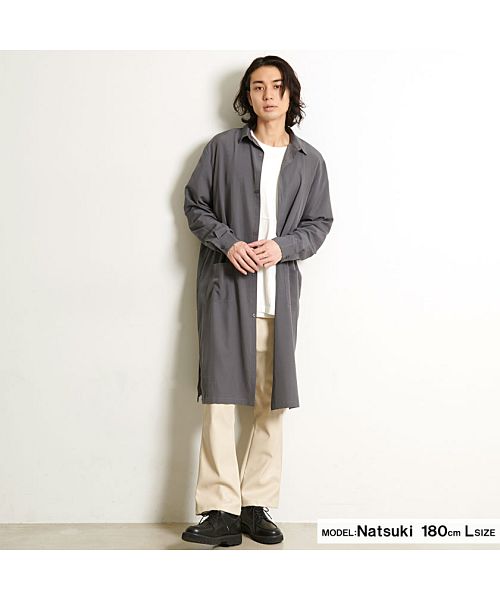 キャバリア CavariA CavariA ポケット付き長袖ロングシャツ