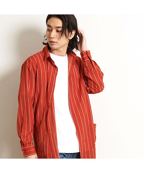 キャバリア CavariA CavariA ポケット付き長袖ロングシャツ