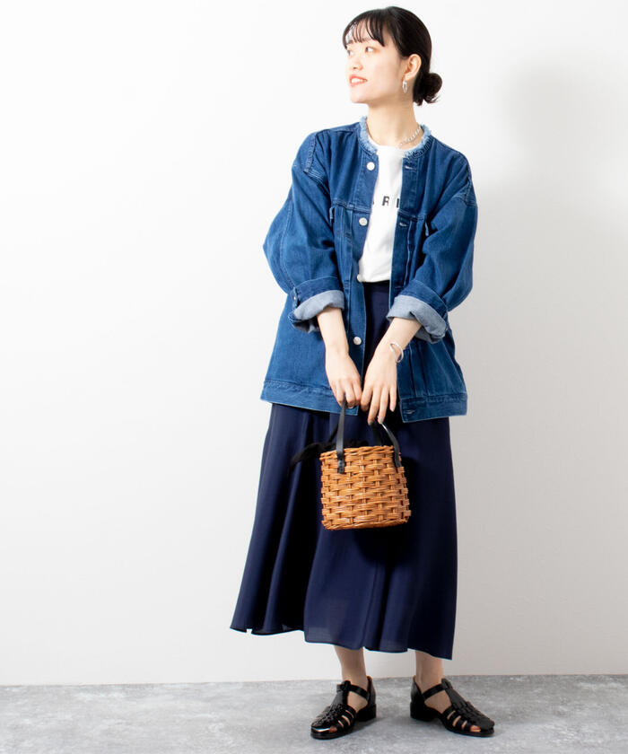 新品！　ノーリーズソフィー　シアーローンフレアスカート　サックス　34サイズ ノーリーズソフィー NOLLEY'S sophi 《セットアップ対応》シアー