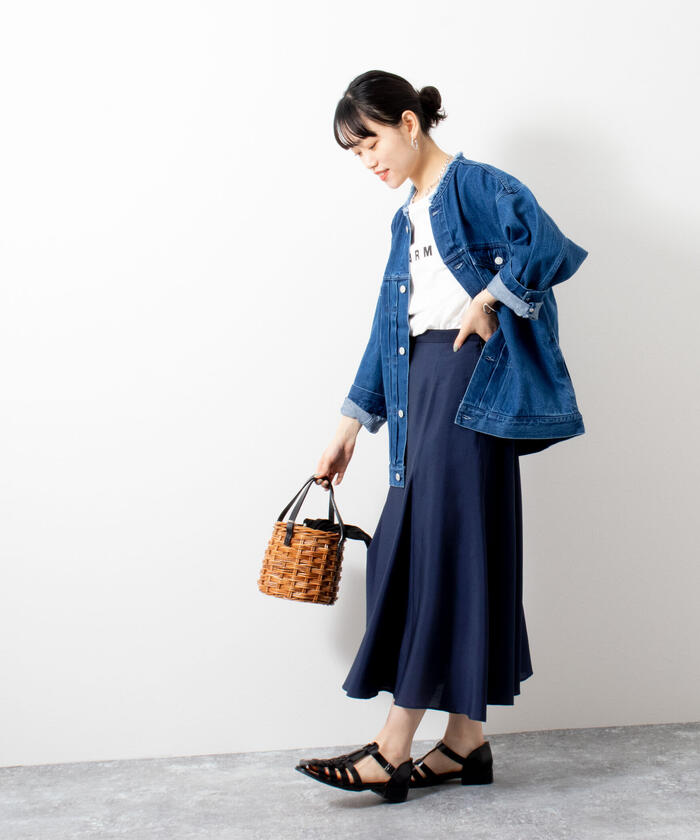 新品！　ノーリーズソフィー　シアーローンフレアスカート　サックス　34サイズ ノーリーズソフィー NOLLEY'S sophi 《セットアップ対応》シアー