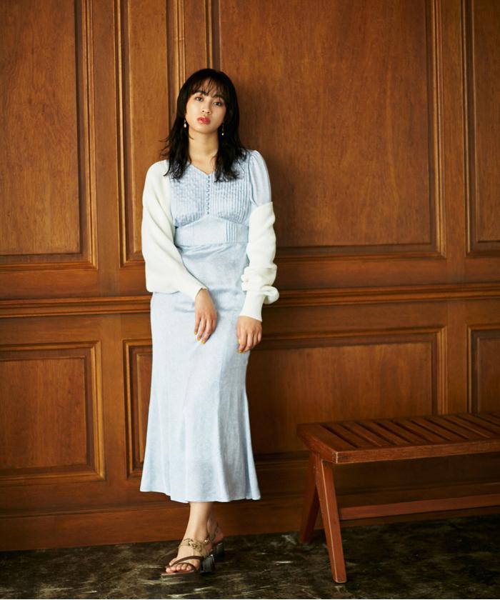 美品 JILL STUART ステッチ マーメイド ワンピース ドレス M 美品 JILL STUART ステッチ マーメイド ワンピース ドレス M