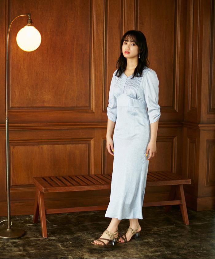 ジルスチュアート ピンタック ロングワンピース 2 ニット ピンク ストライプ JILLSTUART - ジルスチュアート ピンタック ロングワンピース