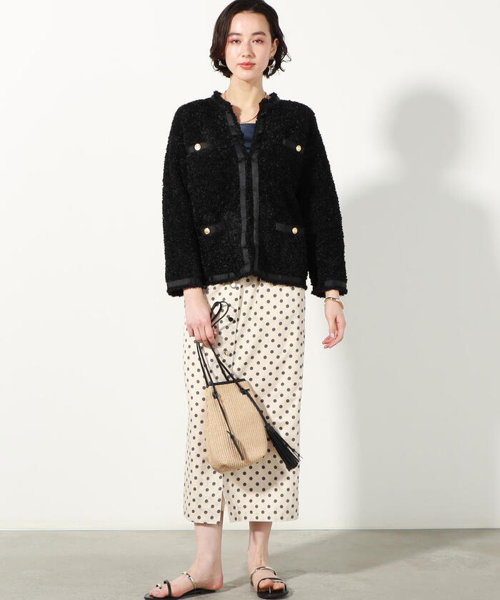 TORRAZZO DONNA】ファンシーヤーンニットジャケット