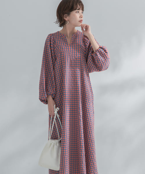 URBAN RESEARCH☆リバーシブルコート☆ベージュ×ギンガムチェック☆L 3959972_base.jpg