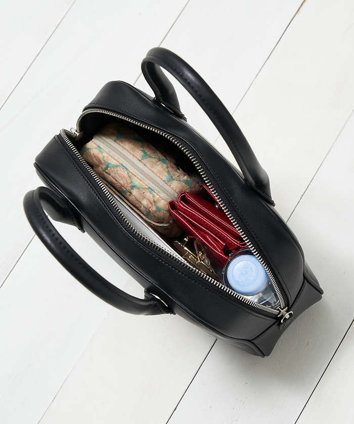Varje Dag】レザー ミニボストン ショルダー2WAYバッグ(504537470 Varje Dag】レザー ミニボストン ショルダー2WAYバッグ(504537470