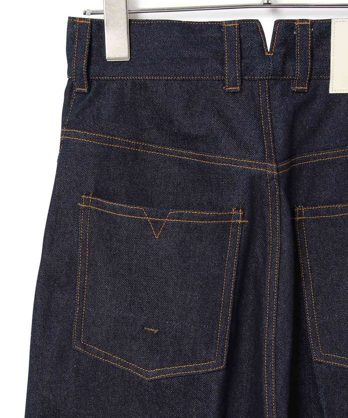 一部直営店舗・WEB限定】ハイウエストストレートデニムパンツ