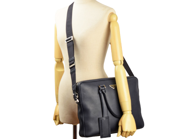 PRADA メンズ ショルダーバッグ A4可 ギャランティカード付 プラダ