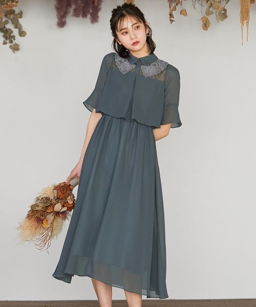 クーポン】【セール30%OFF】ニアナ niana 付け襟風ダブルカラー