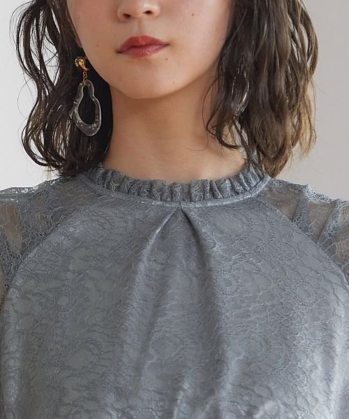 結婚式 ワンピース パーティードレス レース 総レース ロング丈 ミモレ丈 袖あり 小さいサイズ 大きいサイズ 半袖 ハイネック シアー 透け感 ロング オケー