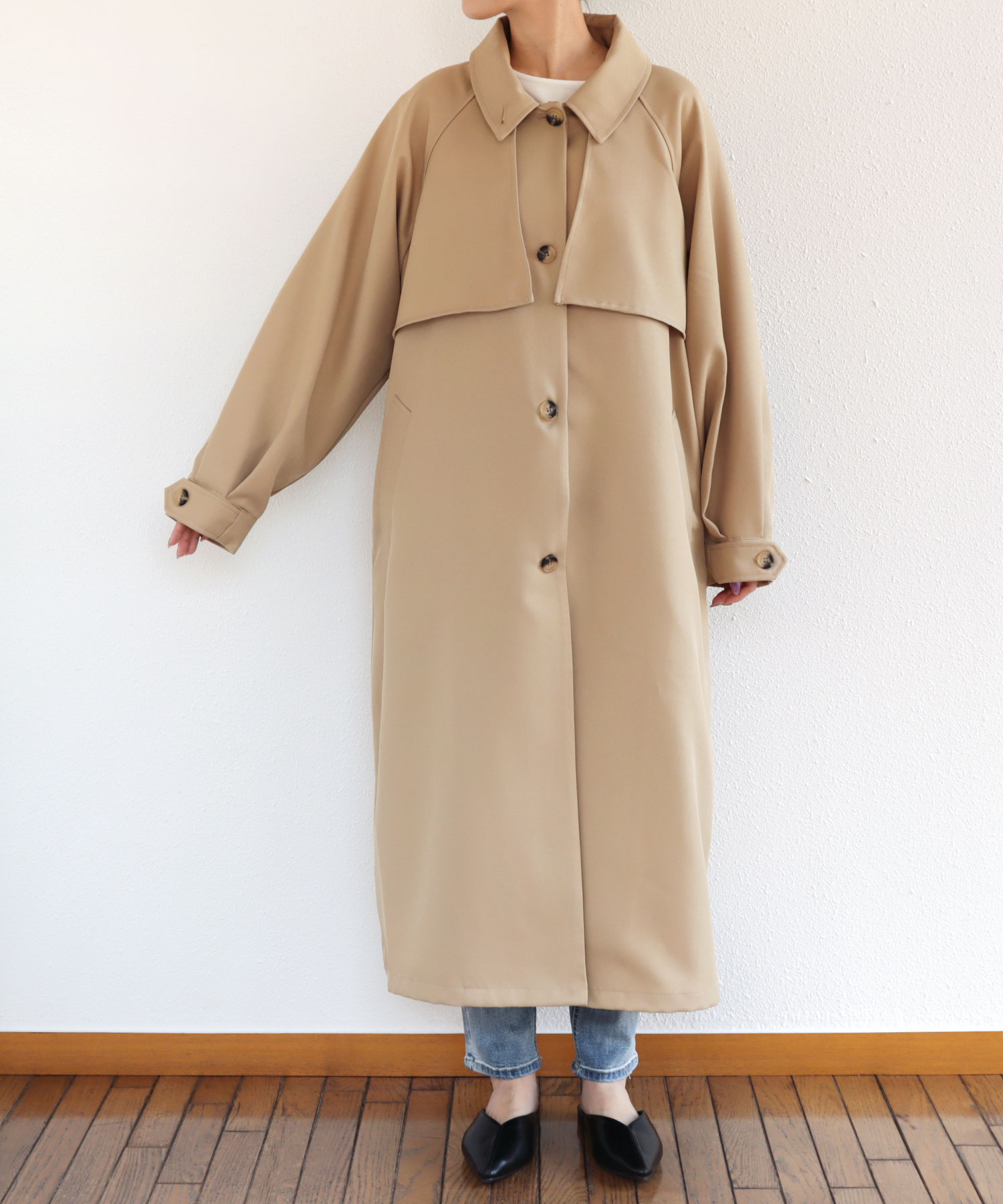 アンドミー andme 2wayスタンドカラーボリュームスリーブ