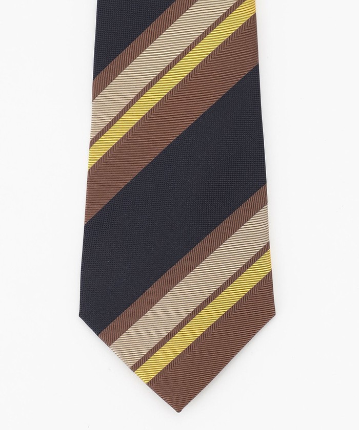 新品】FRANCO BASSI／レジメンタルタイ／ブラック×ゴールド