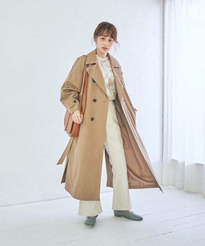 【Deorart-shop】トレンチコート L セール】 HAVERSACK ロングトレンチコート （トレンチコート